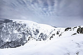 Snow covered Ridges, at the great Hohneck, Vosges, France