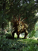 Styracosaurus in a forest.