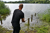 Carp fishing, Malsaucy pond in Belfort, France