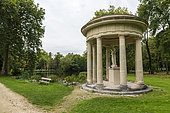 The English garden of Chantilly castle and its temple of Venus in autumn, Oise, France