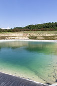Artificial pond for irrigation. The water comes under pressure from the Durance river, Luberon Regional Nature Park, Vaucluse, France