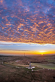 The Dover Patrol Memorial at the top of Cap Blanc-Nez, seen from the sky at sunrise, Pas de Calais, Opal Coast, France