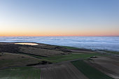 The Fond Pignon with the sea covered with mist, Sangatte, Pas-de-Calais, Opal Coast, France