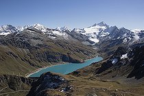 The Moiry dam is an arch dam located in the canton of Valais in Switzerland. It is located at the bottom of the Val d'Anniviers, in the Moiry valley, above the village of Grimentz and is 148 metres high.