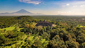 Aerial view of Borobudur temple
