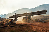 Exploitation of wood (Moabi, kevazingo, ebony,…). Storage and transportation of logs from their origin to Lastoursville in trucks to then continue on the Transgabonés railway company to Libreville. Gabon.