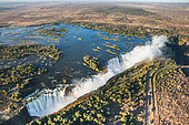 The Victoria falls is the largest curtain of water in the world.