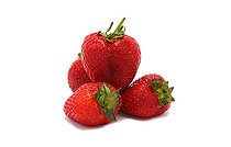 Several ripe strawberries on a light background. Natural color and shape. Close-up.
