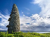 Land Raiders Monument près d'Aignish, commémorant les violents affrontements entre les crofters (fermiers) sans terre et le propriétaire de la terre. Isle of Lewis, partie de l'île Lewis et Harris dans les Hébrides extérieures, Écosse.