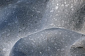 Granite with feldspar crystals (315 Ma) in the Cevennes. Gardon de Mialet downstream of the Abarines bridge, Cévennes, France