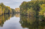 Autum landscape on the Cher river, Chenonceau, Touraine, France