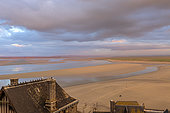 The bay seen from the Mont Saint Michel, France.