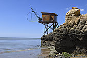 Flounder fishing on the Loire-Atlantique coast, France