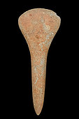 Spatula ax with long pointed heel. Gray quartzite. North Africa, Neolithic. 20.5cm.