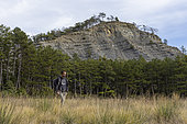 Luc Ebbo, paleontologist in search of fossils. Albian blue marls of Sisteron. Ebbo collection