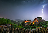 Storm over Château-Chalon, 'Most beautiful village in France', capital of Vin Jaune, Jura, France