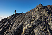 Rope lava at Piton de la Fournaise, Sainte-Rose, Saint-Philippe, Reunion Island, France