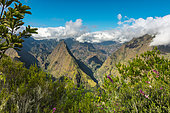 Mafate cirque from the Cap Noir, La Possession, Reunion Island, France