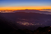Piton de la Fournaise and Cilaos from the Grand Bénare, Reunion Island, France