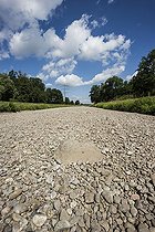 Dried-up river, climate change, heat, Dreisam near Freiburg im Breisgau, Baden-Württemberg, Germany, Europe