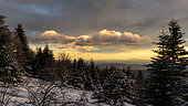 Winter landscape from the Montagne de Lure southwards, Provence, France