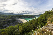 Vouglans dam on the Ain river in summer, Jura, France