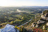 Lower Durance valley and agriculture, from Orgon, Alpilles, Provence, France