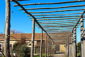 Jardin légume fruit pédagogique de l'Arche de la nature en hiver, Le Mans Métropole, Sarthe, France