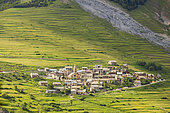 Les Terrasses, one of the four hamlets of La Grave, upper Romanche valley, Hautes-Alpes, France