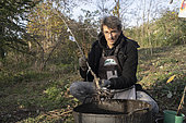 Organic forest garden of the Forts pour demain association. Collaborative organic tree-planting project to nurture, protect and maintain biodiversity, Neyron, Ain, France.