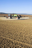 Weedkiller, grasskiller or broadleaf weedkiller sprayed on bare soil before sowing rapeseed or cereals, France