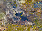 Aerial view of a peat bog in Varanger, Norway