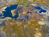 Aerial view of a peat bog in Varanger, Norway