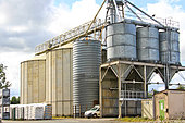 Agricultural cooperative and silos for the storage of cereals, wheat, corn, rapeseed, etc., Sarthe, France
