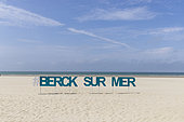 Berck sur mer beach in spring, Côte d'Opale, Pas-de-Calais, France