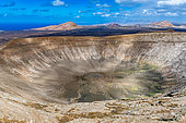 Volcanic landscape, Caldera Blanca, Lanzarote volcano, Canary Islands, Spain