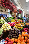 Fruits and vegetables stand at the Funchal market. Funchal. Madeira island. Portugal.