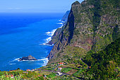 From Punta Delgada, on the north coast, you can still see the trace of the old road called Camino Real. Madeira island. Portugal.