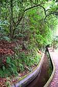Irrigation channel or levada. Sao Vicente. Madeira island. Portugal.