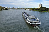 Oil tanker on the Rhine at Strasbourg, Alsace, France