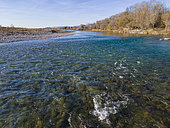 The lower Durance in winter, near Lauris, Luberon, Provence, France