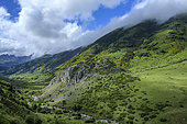 Foehn over the upper Echo valley in Aragon. Western Valleys Natural Park - Aragonese Pyrenees - Spain
