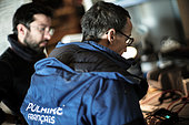 Karim Agabi (right), an astronomy researcher at the CNRS, will be training winter student Domenico Mura in the use and maintenance of the ASTEP telescope over the next 9 winter months. The telescope's mission is to discover new exoplanets. Concordia Antarctic Research Station, Dome C Plateau, East Antarctica.