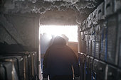 Scientists come to recover an ice core stored in an underground cellar. These ice cores contain the climate archives of the past. The cores in question make it possible to reconstruct the climate of the last 800,000 years. Concordia Antarctic Research Station, Dome C plateau, East Antarctica.