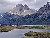 Peaks and lake of Torres del Paine National Park, Chile