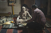 Kumbh Mela 2025: The Sacred Goes Viral. The Naga Sadhus: Guardians of the Kumbh Mela. At the Maha Kumbh Mela, the Naga Sadhus stand as powerful symbols of asceticism and strength. With their distinctive appearance, clad in nothing but ash, with dreadlocked hair and intense spiritual focus, they greet pilgrims with both grace and authority. As the faithful approach, offering their donations, the Naga Sadhus accept them not for material gain but as a reminder of the sacred cycle of giving. These ascetics, who have renounced all worldly attachments, embody the spirit of selflessness and spiritual devotion, welcoming the pilgrims in their journey to purification and enlightenment.