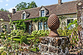 La Pierrière, the pearl of the Perche. Norman village in the heart of the Perche region. One of the most beautiful villages in France, built on a spur, a small town full of character and rich in heritage, close to the Bellême forest, Orne, Normandy, France.