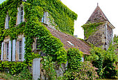 La Pierrière, the pearl of the Perche. Norman village in the heart of the Perche region. One of the most beautiful villages in France, built on a spur, a small town full of character and rich in heritage, close to the Bellême forest, Orne, Normandy, France.