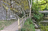 Saulges, the river Erve and its huge rocks, Mayenne, France
