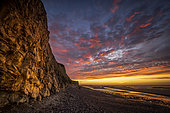 Sunset on the cliffs of Cap Blanc-nez, Côte d'Opale, Pas-de-Calais, France